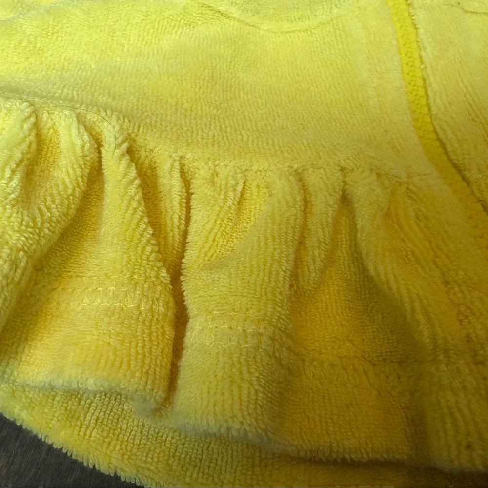 Designer From Denny’s! Circo Bright Yellow & White Hooded Zip-Up Terry Tunic - Picture 5 of 15